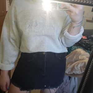 American eagle black denim mini skirt